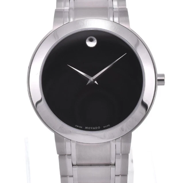 □ Movado MUSEUM STIRI 606191 black Dial Quartz Men's Watch B#114477