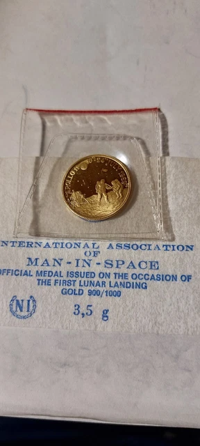 Medaglia Moneta Commemorativa in oro Apollo 11 1969 Allunaggio