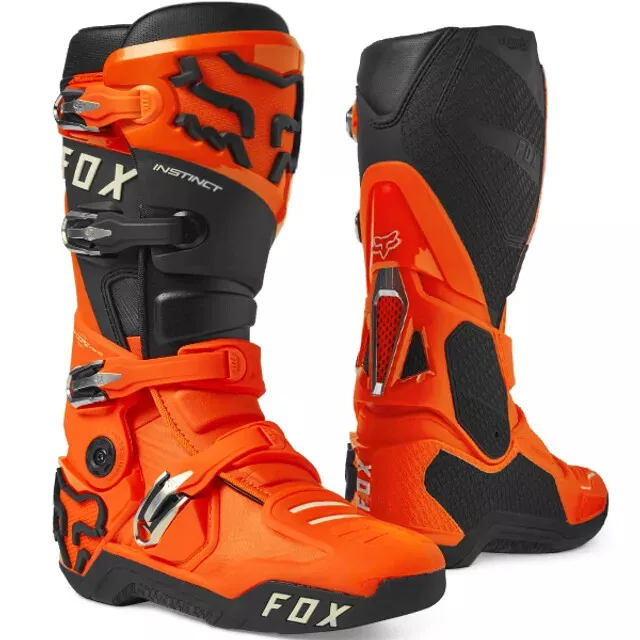 2023 Fox Racing Fluo Orange Instinct 2.0 Motocross Boots Rrp £499.99