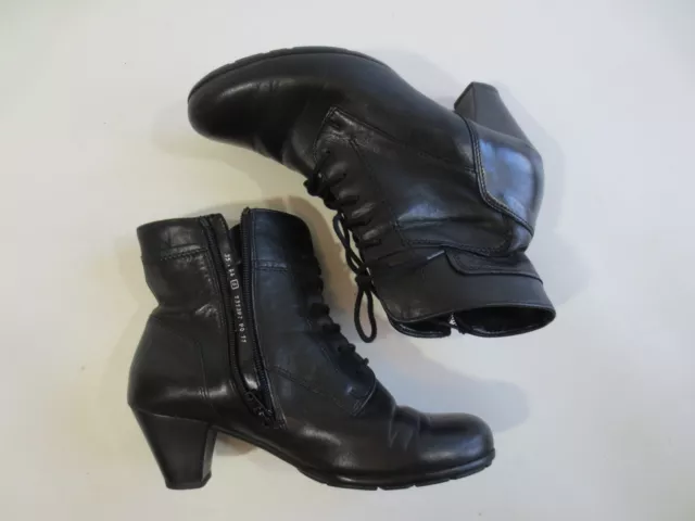 GABOR SchnürStiefelette Ankle Boots mit RV 6 39 Echt-Leder schwarz TIP TOP /10n 2