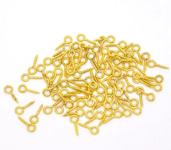 Lot 50-200 Dore 8mm Tige à Vis Perles Attache Pendentif Fimo Resine Semi Percees