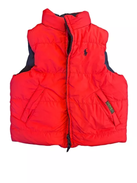 Ralph Lauren Polo Kids Reversible Quilted Vest Navy Red Size 3T #65