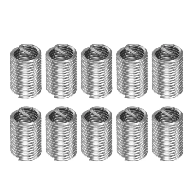 10pcs Fil Filetage Inserts M12 x 1.75 2.5D 30mm Hélicoïdal Bobiné Fileté Manchon