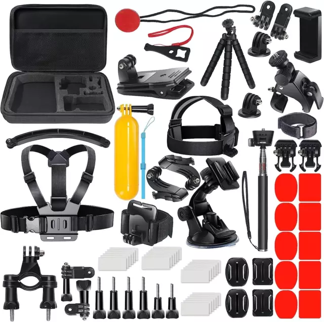 DIKER Kit Accessori per Gopro Max Hero 12 11 10 9 8 7 6 Action Cam Black, Attacc