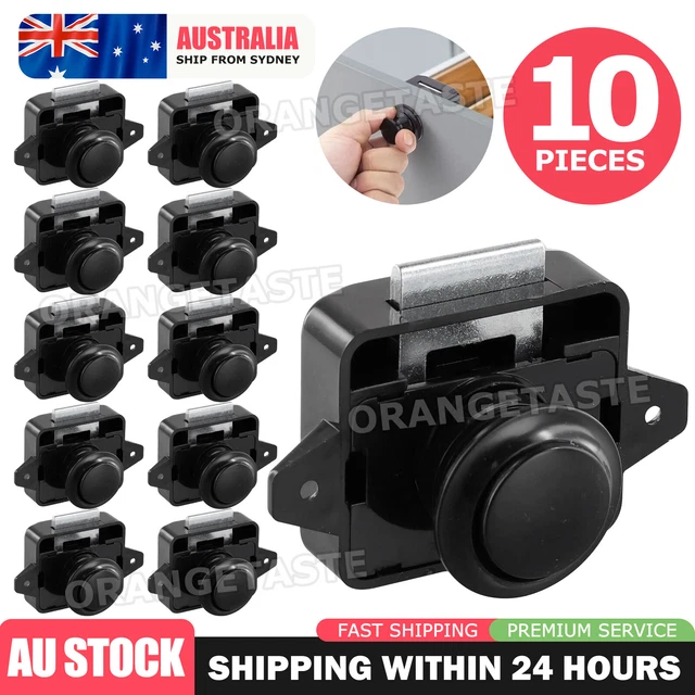 10X PUSH BUTTON Drawer Cupboard Catch Lock RV Caravan Cabinet handle ...