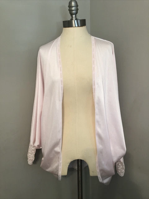 Vintage Vassarette Pink Nylon Cocoon Bed Jacket Robe Duster One Size USA Sissy
