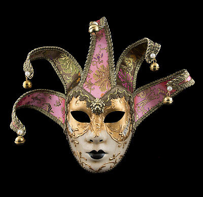 Mask from Venice Jolly Face Golden 5 Spikes Prom Carnival - 1607