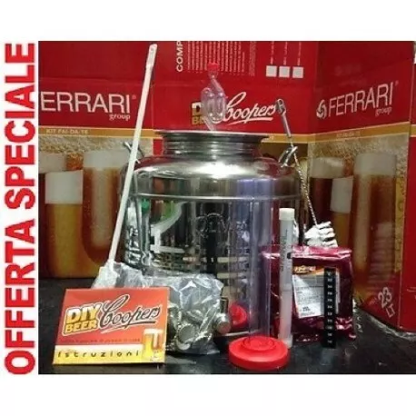 Kit Di Fermentazione Birra Acciaio Inox 18/10 Fusto 50 Lt+Accessori Offertissima