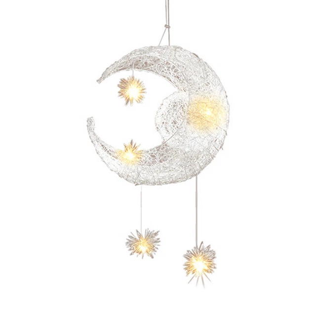 Lampada da soffitto bambini camera LED luna/stelle lampada a sospensione lampadario luce