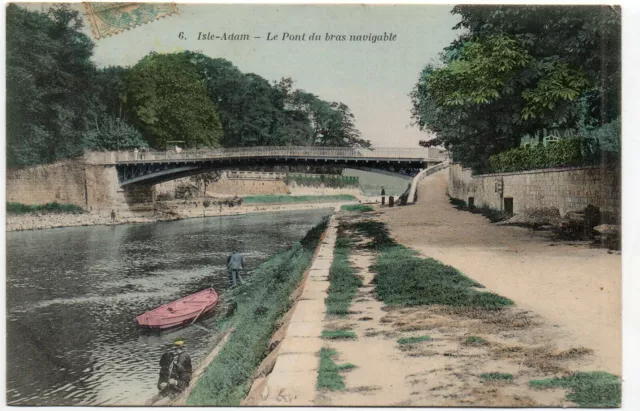 l' ISLE ADAM - Val d' Oise - CPA 95 - le pont du bras navigable - Cpa couleur