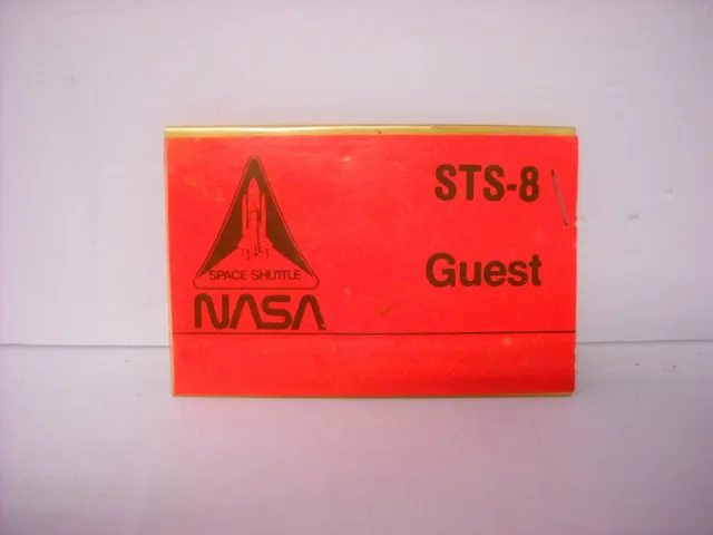 1983 NASA Admission Guest Badge STS-8, Space Shuttle Challenger Launch Vintage