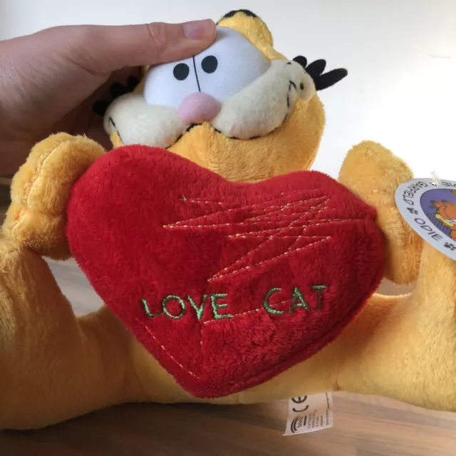 Garfield Plush Soft Toy 'Love Cat' Red Heart 8" Tall Play by Play 2010 with Tag 2