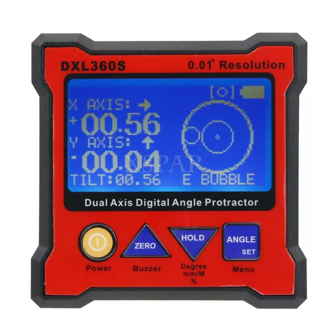 DXL360S Dual Axis Digital Angle Protractor Magnetic Inclinometer Angle Finder* 2