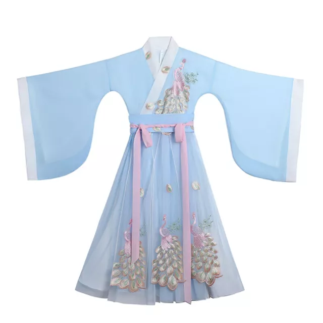 Ragazze Stile Etnico Abito Ricamato Cinese Hanfu Tradizionale Ttang Principessa