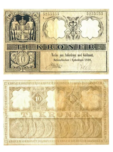 -r Reproduction - Denmark 10 crowns kroner kronas Kronen 1898  Pick #2  171