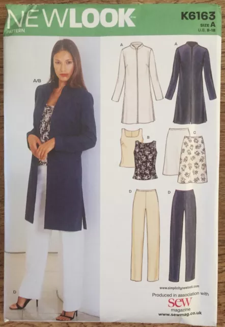 New Look 6163 Jacket Trousers Skirt Top Separates Sewing Pattern Size 8-18 Uncut