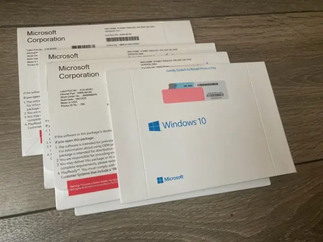 Microsoft Windows 10 Home 64-bit, English DVD - NO Activation Key - CD only