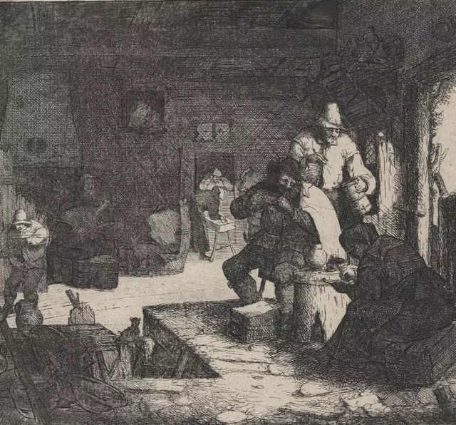 GRAFIKER DES 17. JAHRHUNDERTS - Die Raucher - Radierung - um 1690
