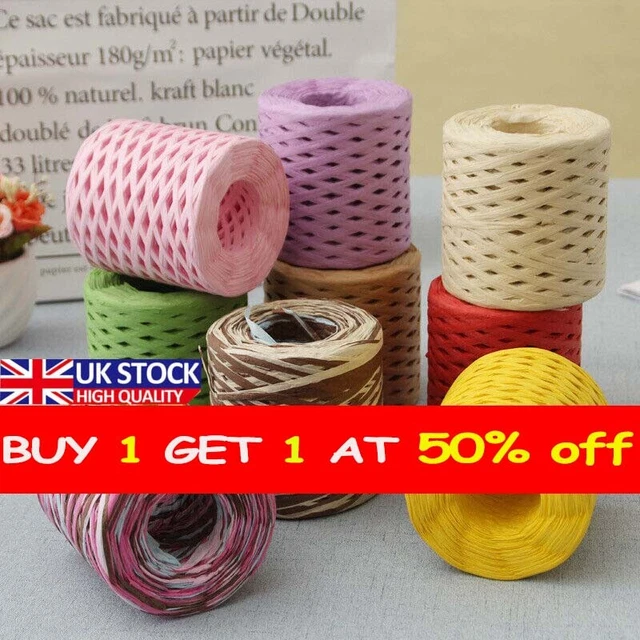 Roll Raffia Straw Yarn Hand Knitting Cushion Baskets Rope Crochet Threads UK