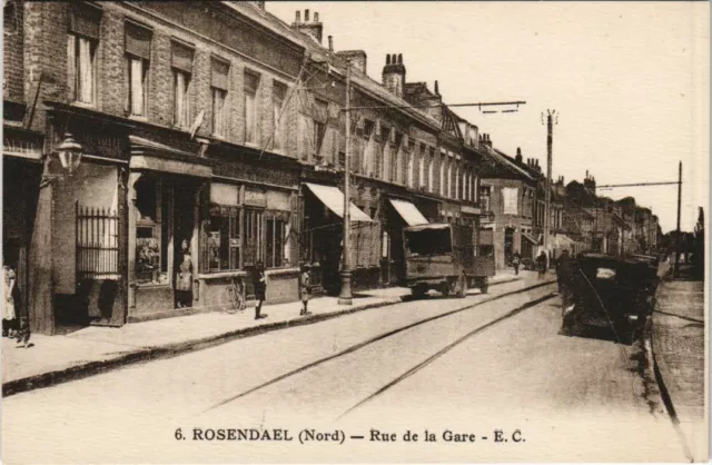 CPA ROSENDAEL - Rue de la Gare (135885)