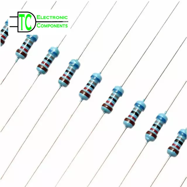 1/4W 0.25W Resistors metal film 1% 187 values available 0 ohm to 22M ohm 20 Pcs