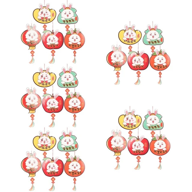 25 Pcs Papier Pendentif 2023 Année Du Lapin Ornements Nouvel