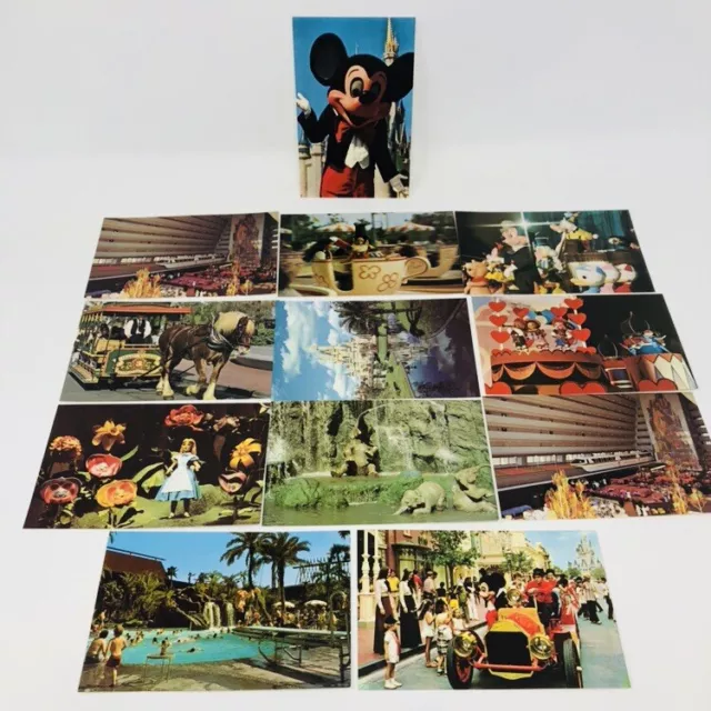 Vintage 1975 Walt Disney World Orlando Florida Postcard Lot Mickey Mouse Theme
