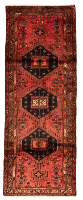 Traditional Hand-Knotted Geometric Carpet 3'10" x 9'10" Wool Area Rug