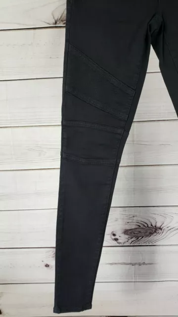 Sun & Shadow 0 Jeans Moto Skinny Black Zipper Details Black Womens 3