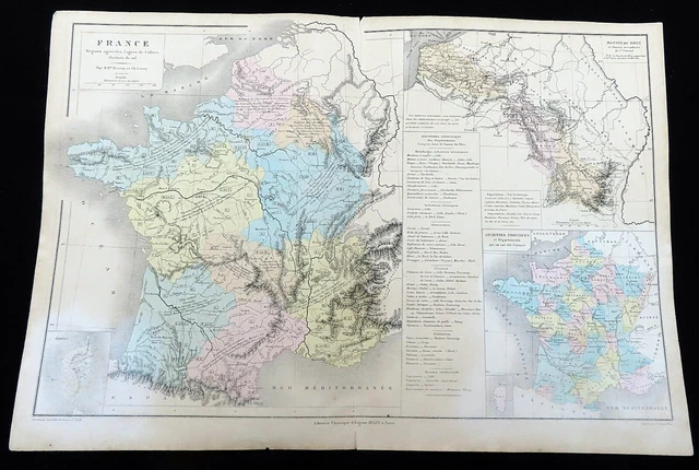 ANCIEN CARTE DE France Ancien Et Moderne Département Régions Main