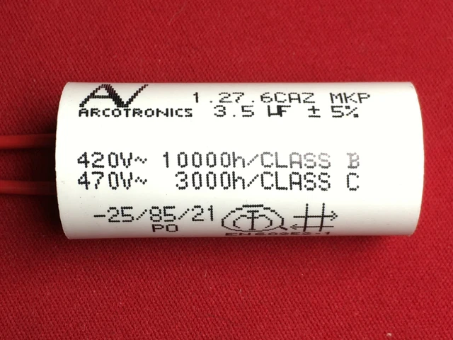 Arcotronics 1.27.4ACA Capacidad: 2,5uF Tolerancia/-5% Conexión a travé