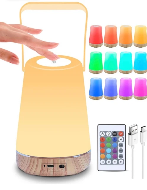 DJLLA Lampada da Comodino, Luce Notturna LED Bambini Touch Dimmerabile Lampada d