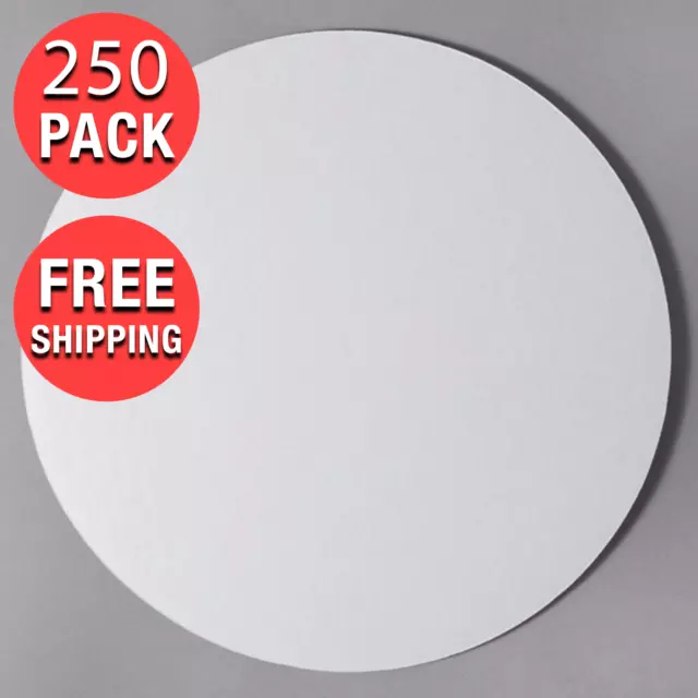 (250-Case) 14"  White Corrugated Cake Pizza Circle Uncoated Takeout Display Pad