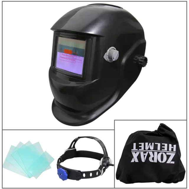 Zorax Auto Darkening Welding Helmet Mask Welders Grinding Solar Power Black