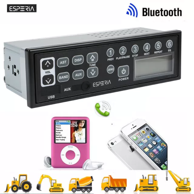 Bluetooth Tractor Radio 24Volt AM/FM/WB/USB/AUX In Excavator Grader Dozer Loader 3