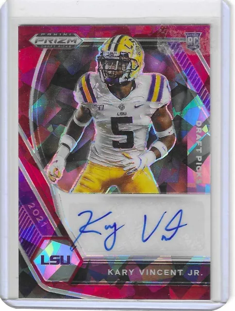 2021 Panini Prizm Draft Kary Vincent JR.Prizm Rookie Auto LSU