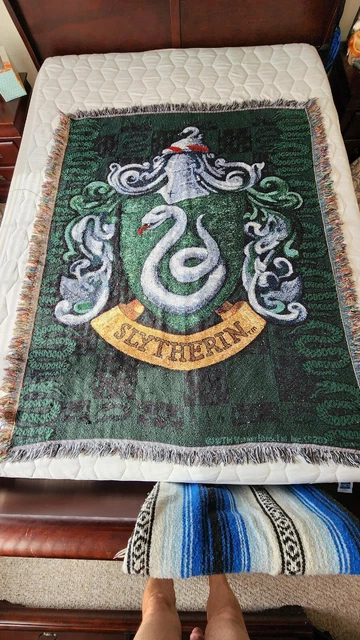 Harry Potter Slytherin Shield Woven Tapestry Throw Blanket 