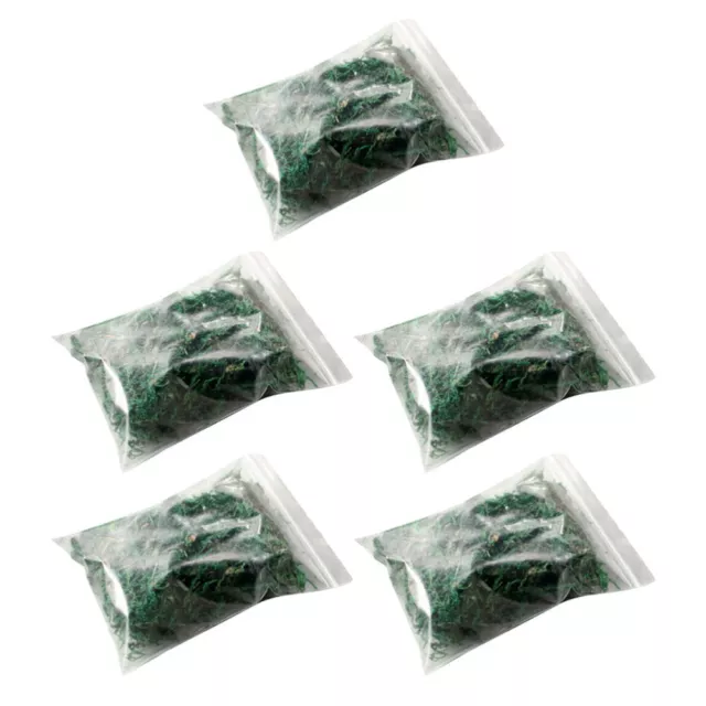 5 Packs Artificial Moss Nylon Glass Containers Fake Green Grass Eternal Natural