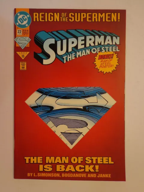 Superman Man of Steel Simonson Bogdanove Oakley Janke #22 DC Comics June 1993 NM