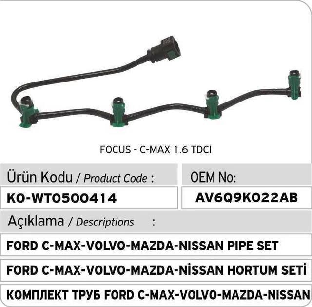 TUYAU DE RETOUR de fuite pour injecteur Ford c-max Mk2 Focus Mk3 Mondeo ...