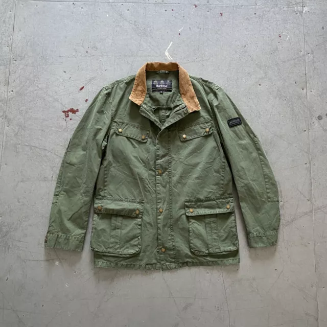 Barbour international summer green wash duke cotton jacket size XL