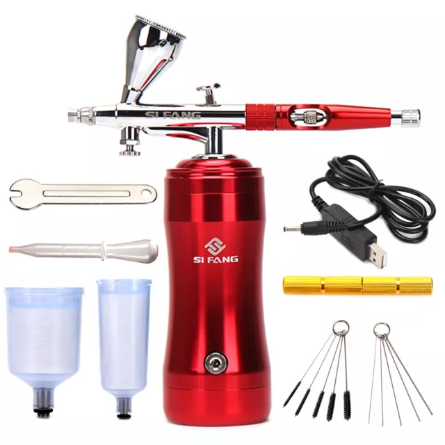 Mini Airbrush Compressor Kit Action Spray Gun Air Brush Needle Nail Art Cake