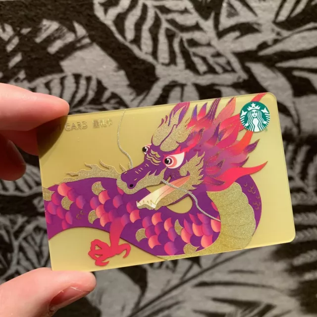 Starbucks 2024 China Year Of Dragon Gold Purple Dragon Used Card