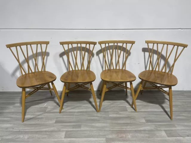 VINTAGE ERCOL  CANDLESTICK DINING CHAIR Set Of 4