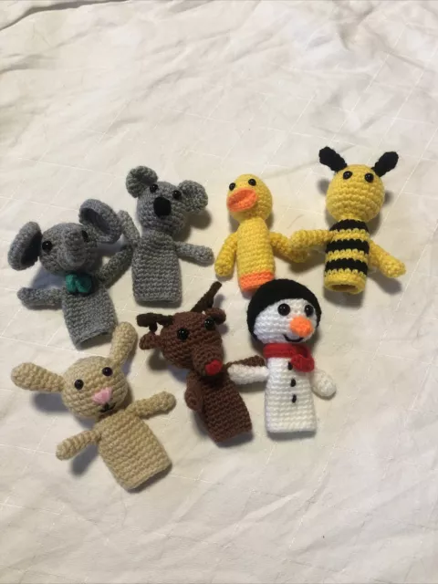 gehäkelte Fingerpuppen Geschenk Sammlerstück Amigurumi Häkeltier Handarbeit