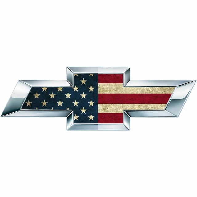 CJ 2 Bandiera americana US Universal Chevy Silverado Bowtie Fogli Emblema...