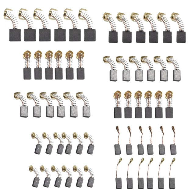 60 Balais De Charbon Moteur - 6 Tailles Différentes - Pour Meuleuse, Ponceuse, Scie, Outils électriques