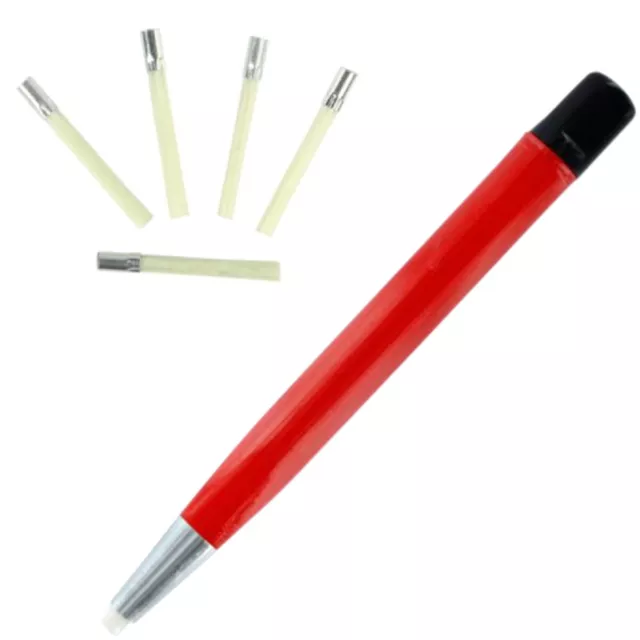 Abrasive Cleaning Fibreglass Fibrepen Fibre Pen / Pencil & 5 Spare Refills