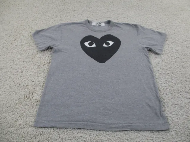 Play Comme Des Garcons Shirt Mens Extra Large Gray Cotton Heart Eye Logo Japan