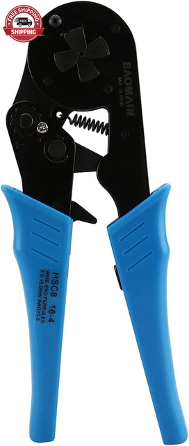 Baomain Crimper Plier HSC8 16-4 Mini Self-Adjustable Crimping Tools Use for 6.0-